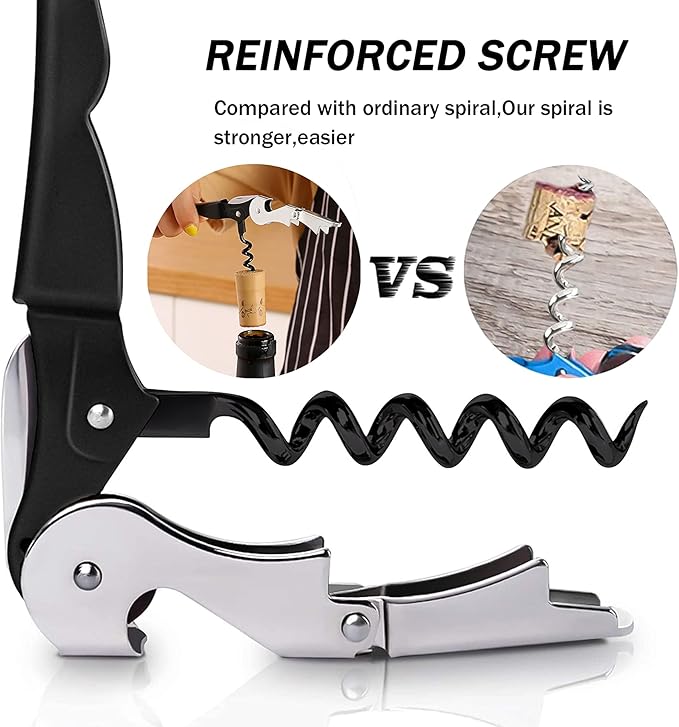 24 Packs Wine Opener-Corkscrew Wine Bottle Opener,Stainless Key Black Wine Bottle Opener Foil Cutter for Picnic, party, family,Restaurants