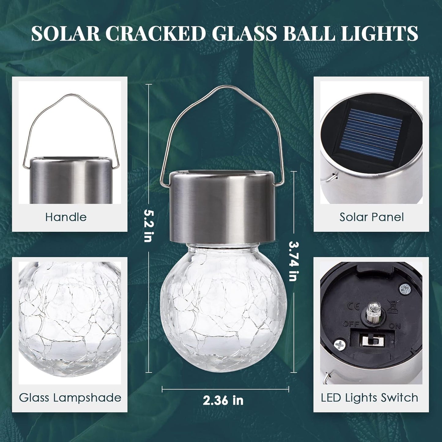 Solpex Hanging Solar Globe Lights, 8 Pack, Warm White  ed Glass, Waterproof Outdoor Lighting For Garden, Patio, Lawn, Model 8C-Xin-N