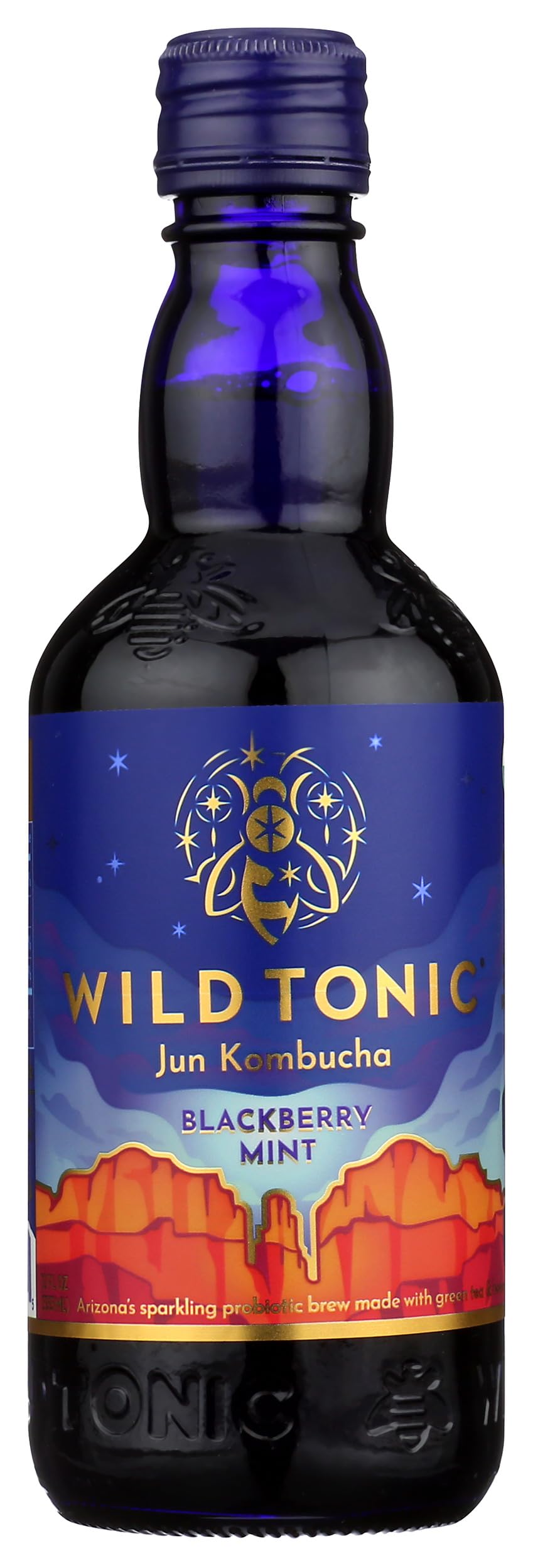 WILD TONIC Organic Blackberry Mint Jun Kombucha - 12 Fl Oz - Refreshing Probiotic Drink