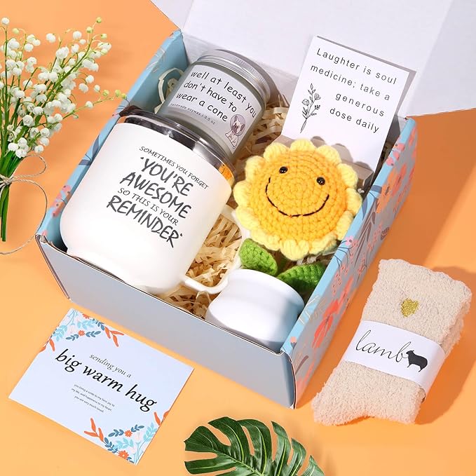 Get Well Gifts for Women-7 Pcs After Surgery Recovery Gifts for Teen Girl Man Mom Teenage, Funny Cheer Up Basket for Femal...