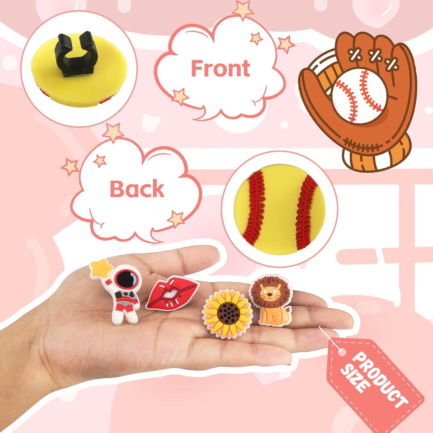 60 Pcs Cute Pencil Topper Decoration, Different Pencil Clip Designs, Suitable for School Prize, Classroom Reward, Gift Idea