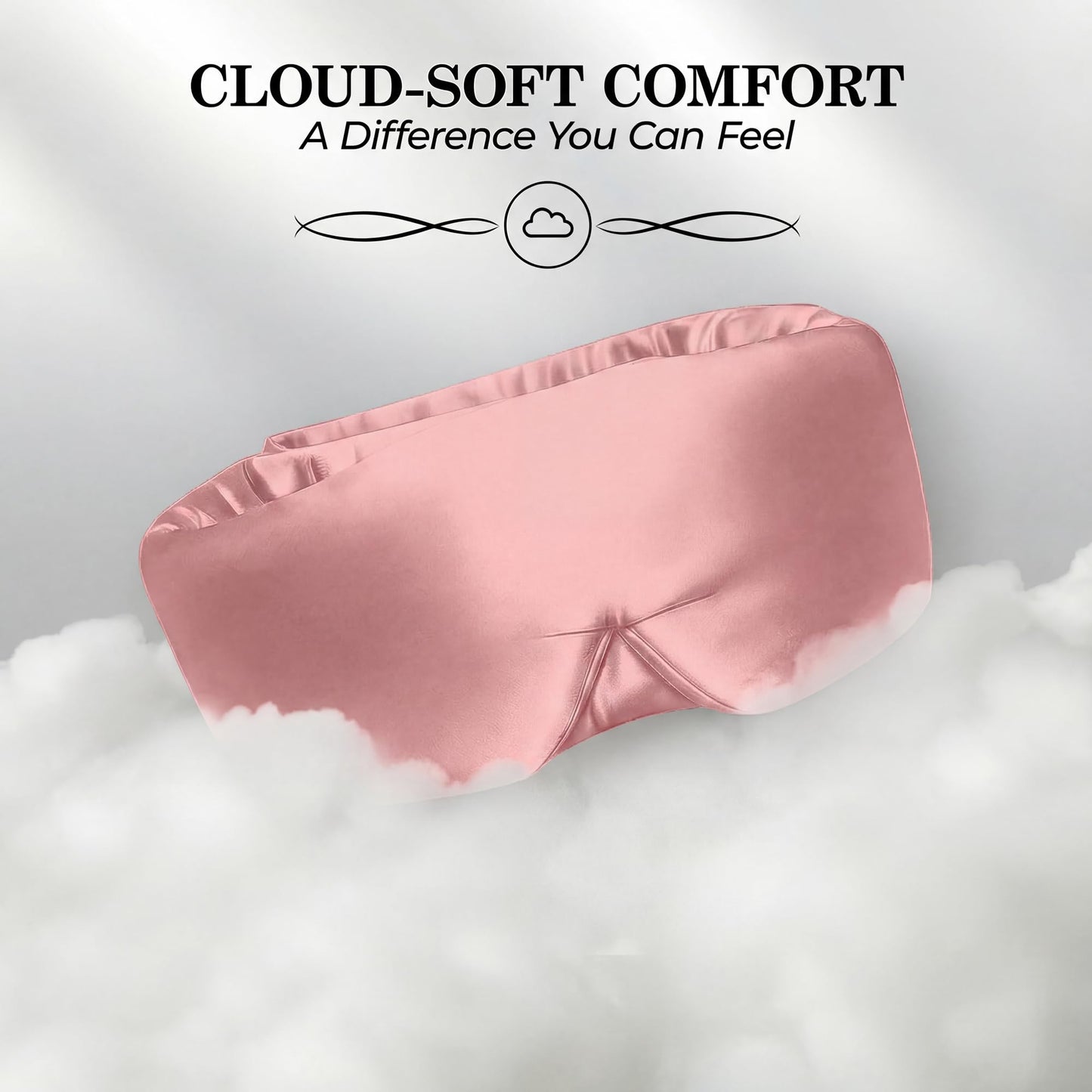 SLEEP SANCTUARY 100% Pure Mulberry Silk Sleep Mask - 22 Momme Light Blocking Hook & Loop Silk Eye Mask for Sleeping - Secure Fit for Side Sleepers, Women & Men - Cloud Soft (Pink)