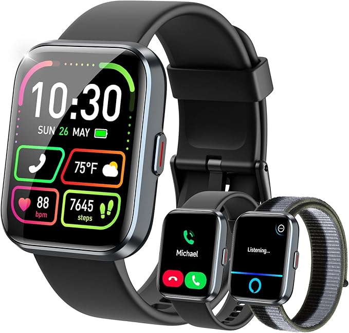 WMK Smart Watches for Women, Alexa Built-in, Answer/Make Call,1.83" Display,10 Day Battery, Heart Rate/SpO2/Sleep Monitor,...