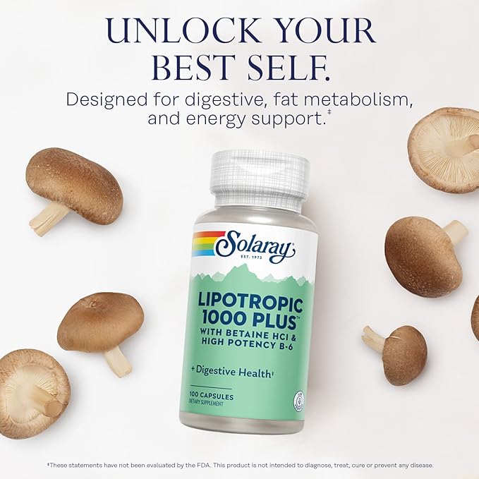 SOLARAY Lipotropic 1000 Plus Vitamin Capsules 100 Count
