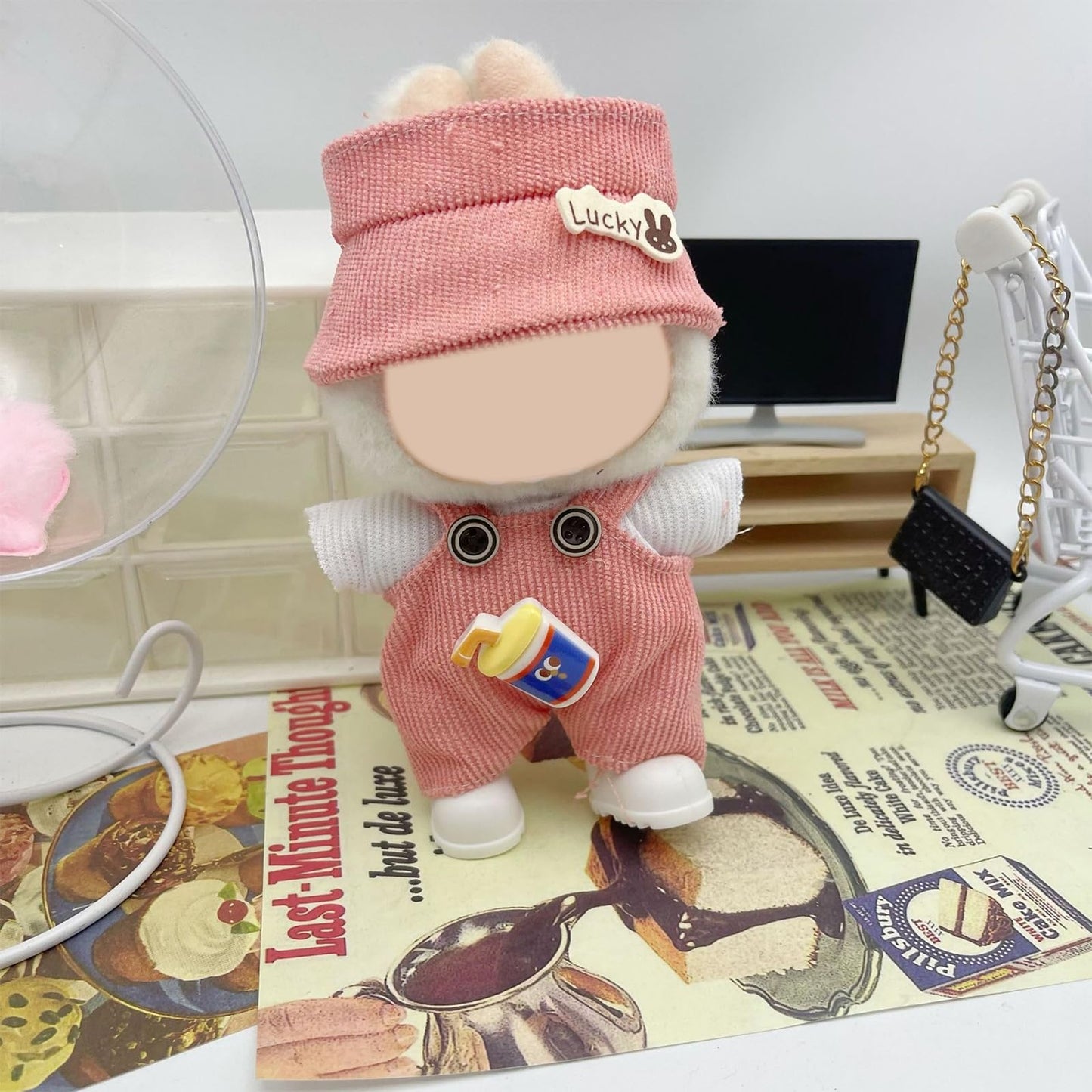 6 Pack Doll Clothes for 17 cm Doll, Exquisite Luxury Designer Outfits with Hats & Accessories, Cute Doll Clothing Set Suitable for Dress up Unique Style (No Dolls)