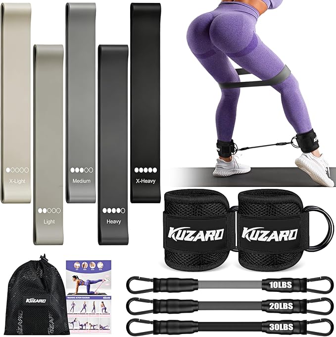Ankle Resistance Bands with Cuffs, Resistance Bands Set for Working Out, Leg and Glute Exercise Bands – Home Gym Workout E...