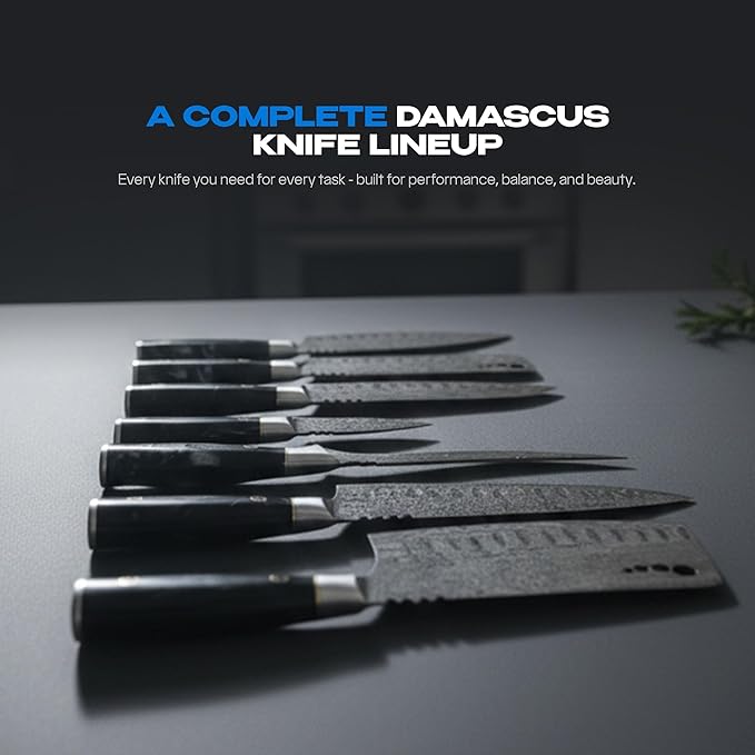 Hand-Forged Damascus 8” Chef Knife with 133-Layer Blade - Premium Kitchen Knife for Daily Cooking, Balanced Handle for Control - Ideal Chefs Knife & Chef Gifts
