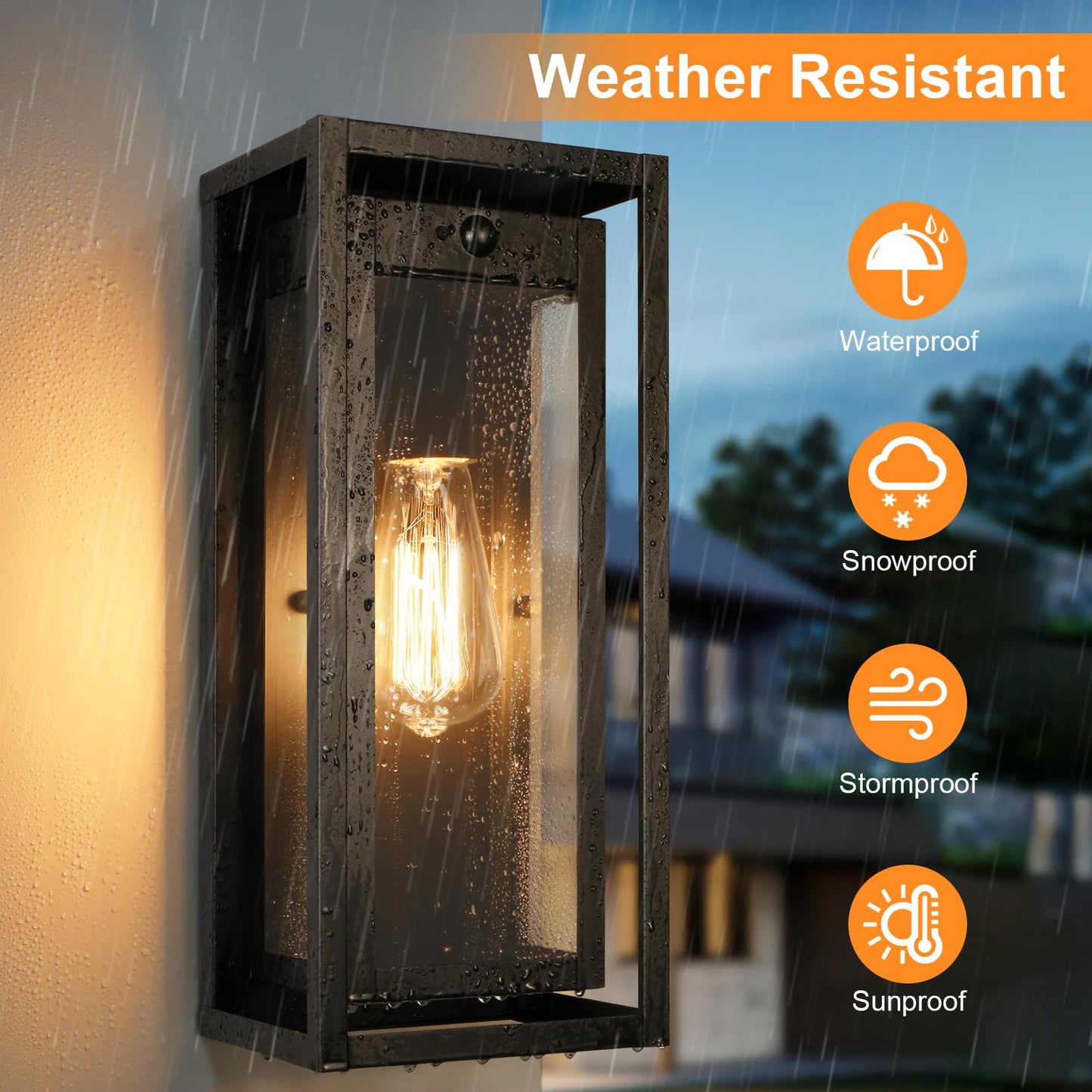 Slypadan 15 Large Outdoor Wall Lights  Dusk To Dawn Motion Sensor Outdoor Lights  Waterproof Anti-Rust Wall Sconces  Exterior Lighting Fixtures For Front Door  Porch  Garage  1 Pack