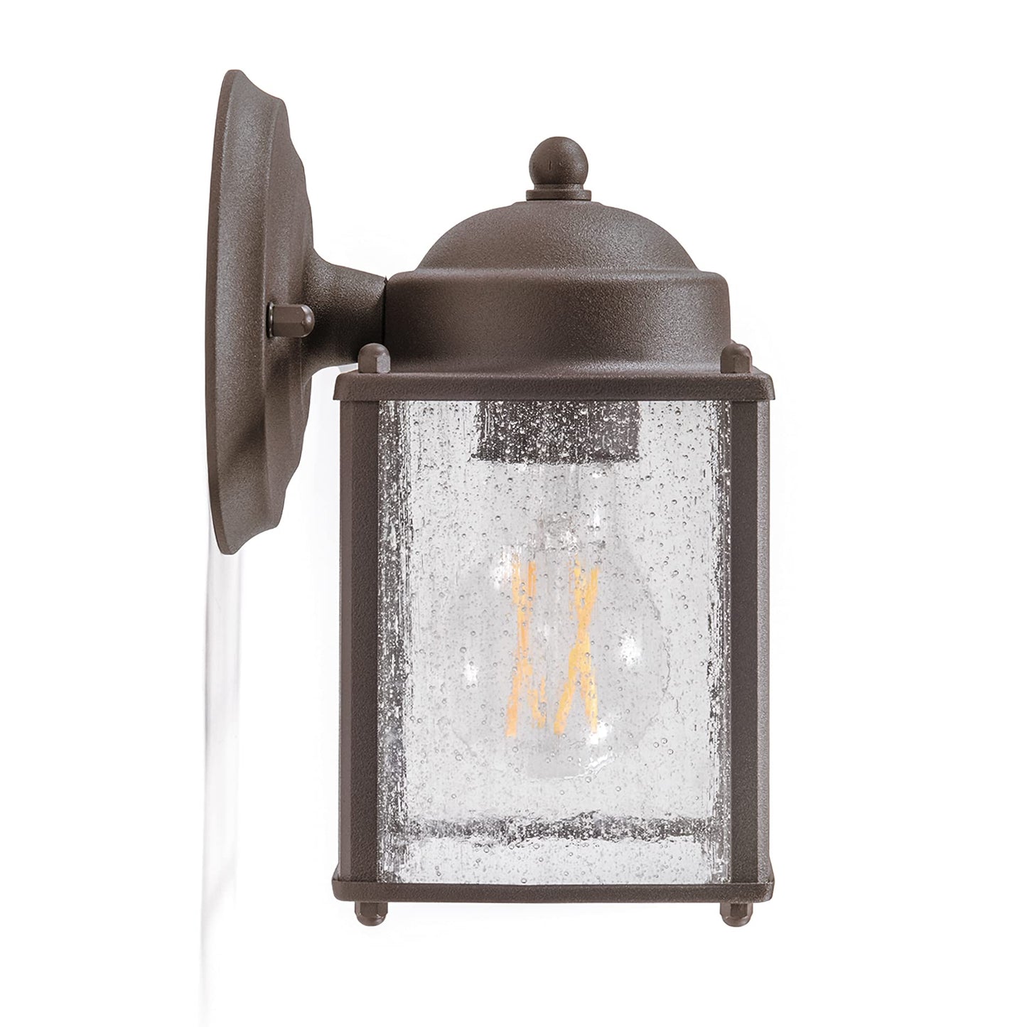 Coramdeo Outdoor Farmhouse Square Coach Light For Porch  Patio  Deck  Barn  Wet Location  Standard Medium Base Socket  Durable Rustic Bronze Finish & Seedy Glass