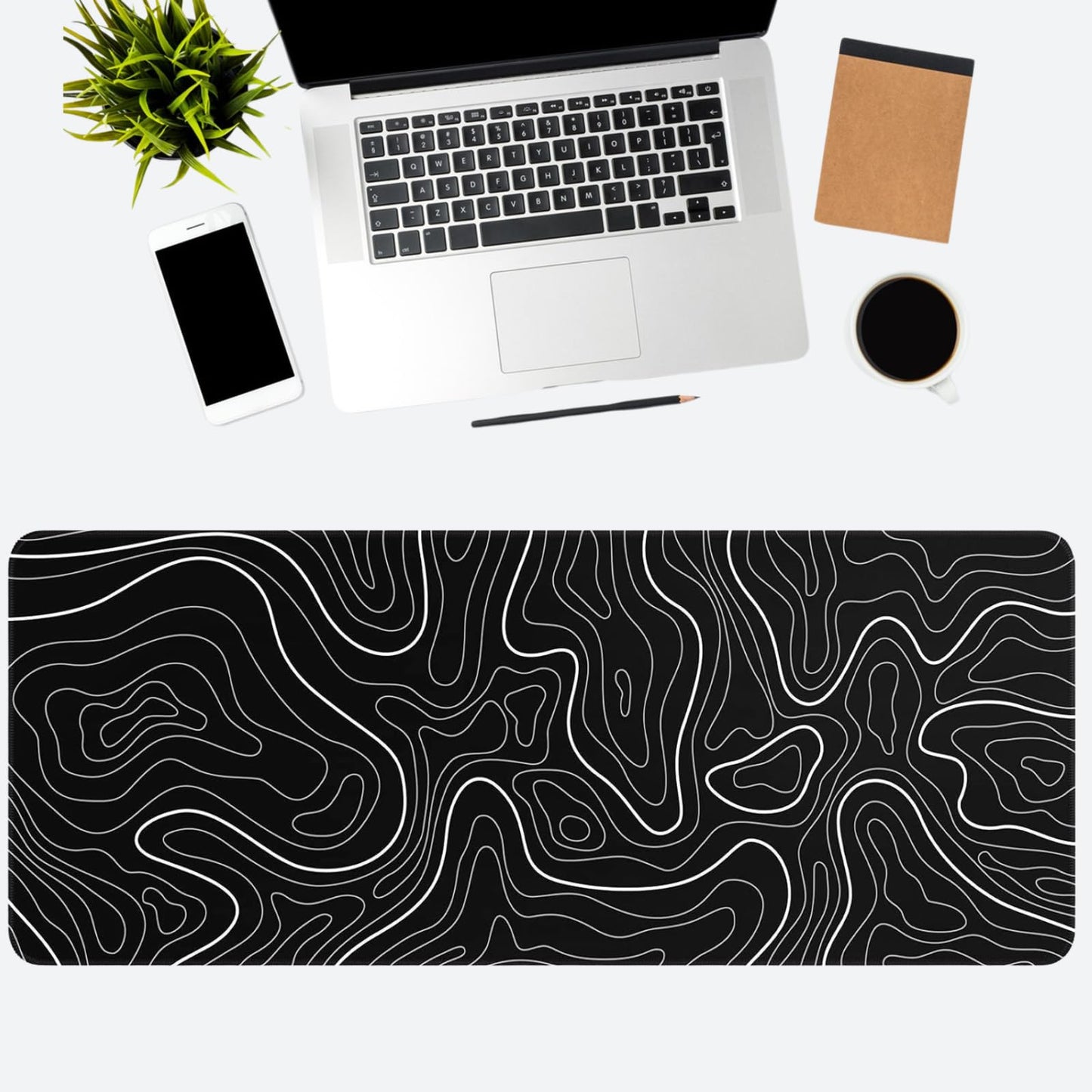 Large Gaming Mouse Pad 90x40cm (35.4x15.7in) - Non-Slip Rubber Base Desk Mat & Keyboard Pad for Gaming, Office - Black