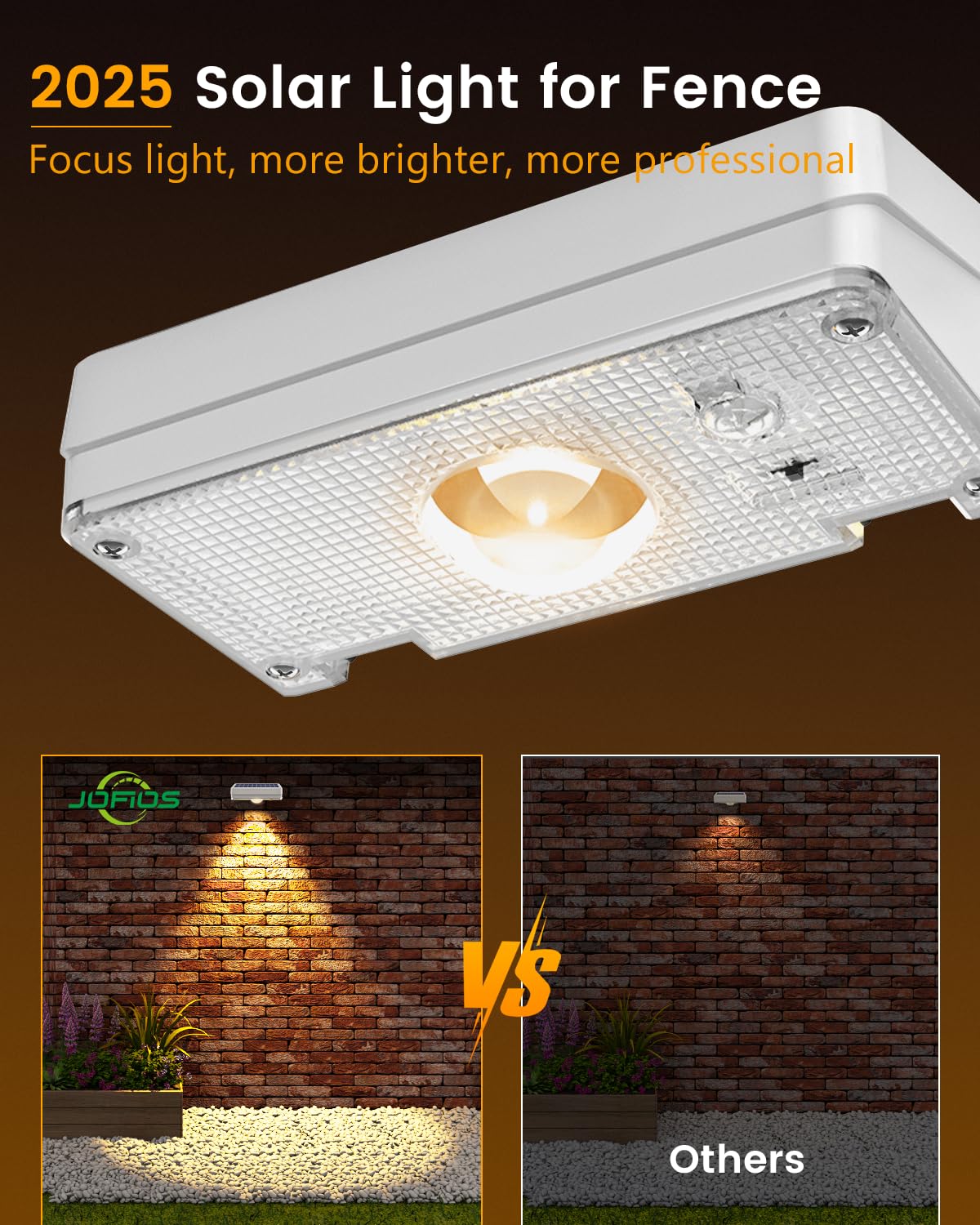 Jofios Solar Fence Lights Outdoor  12 Pack  50Lm Ultra Bright  10 Colors & 12 Lighting Modes Solar Deck Lights  Ip65 Waterproof  Dusk-To-Dawn Solar Powered Fence Light For Patio  Railing (White)