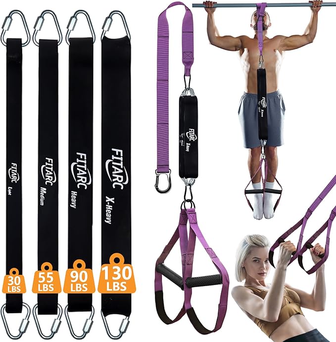 Fitarc Pull Up Assistance Bands Set,Pull Up Assist Strap with Handle,14 Levels of Assistance Up to 300LBS