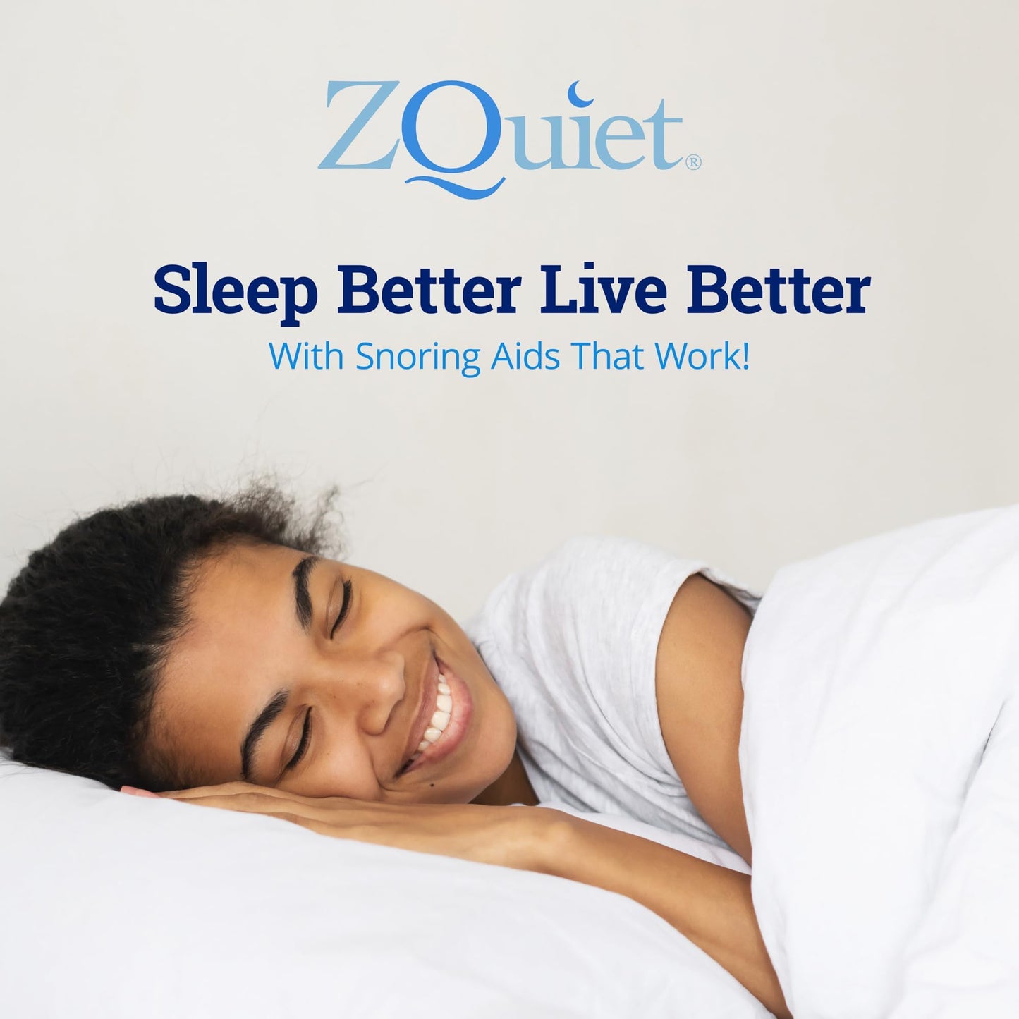 ZQuiet Anti-Snoring Mouthpiece Solution - Comfort Size #2 (Single Device) + Cleaner (1.5oz Bottle) - Made in USA Snoring Solution for a Better Night’s Sleep (Blue)