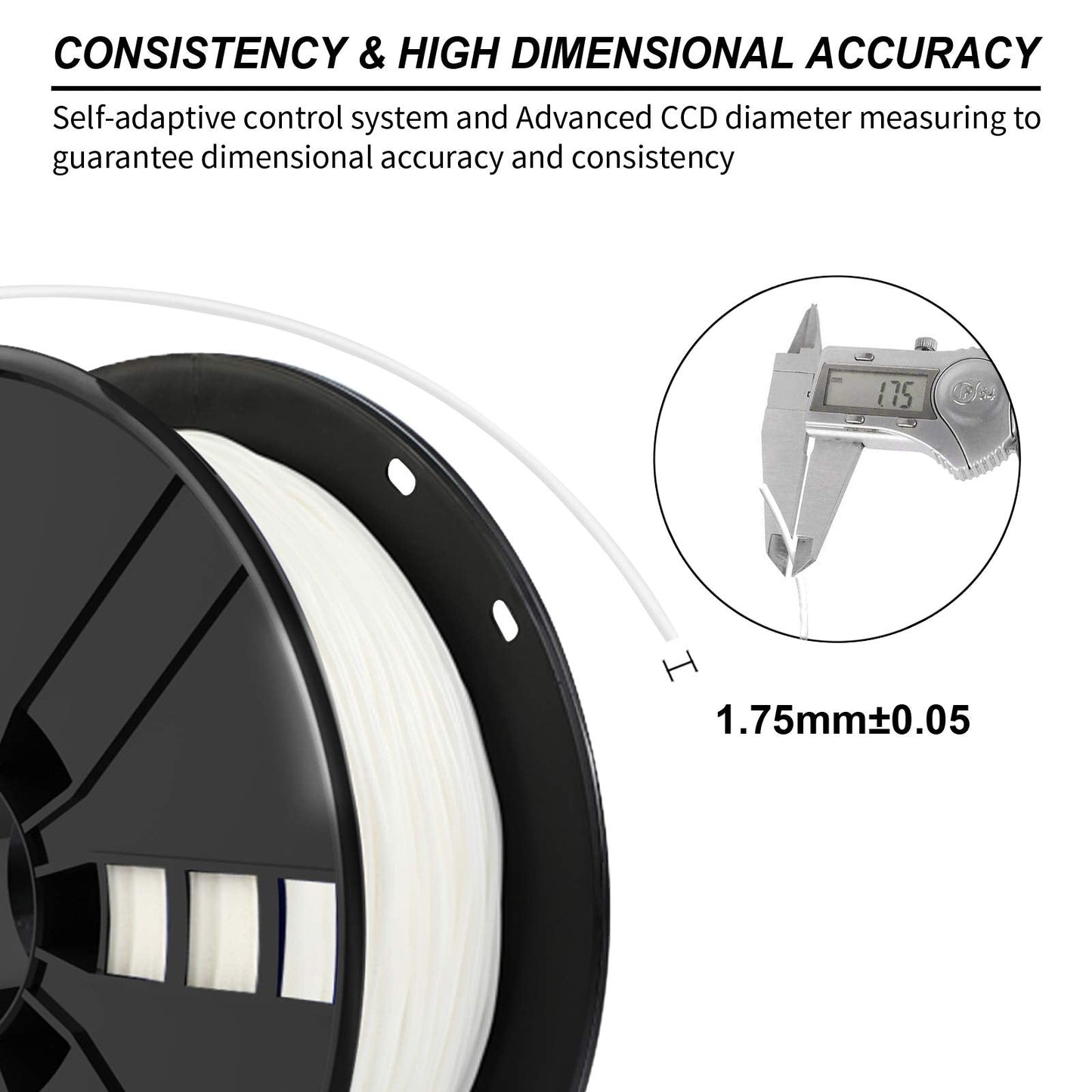 Novamaker Tpu Filament 1.75Mm, White Flexible 3D Printer Filament Bundle With 20G Cleaning Filament, 2.2Lbs Spool X 2, Dimension