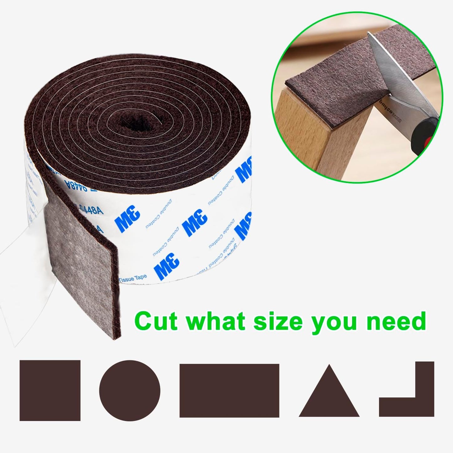 Furniture Pads, Adhesive Felt Tape, 1 Roll 5"x 40" Brown Felt Pads, Floor Protectors