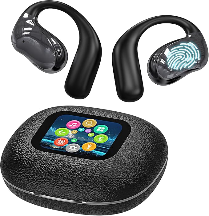 Piluyaa Open Ear Earbuds Ultra Comfort Wireless Bluetooth 5.4 Headphones Over The Ear Earbuds with Intelligent Touch Scree...