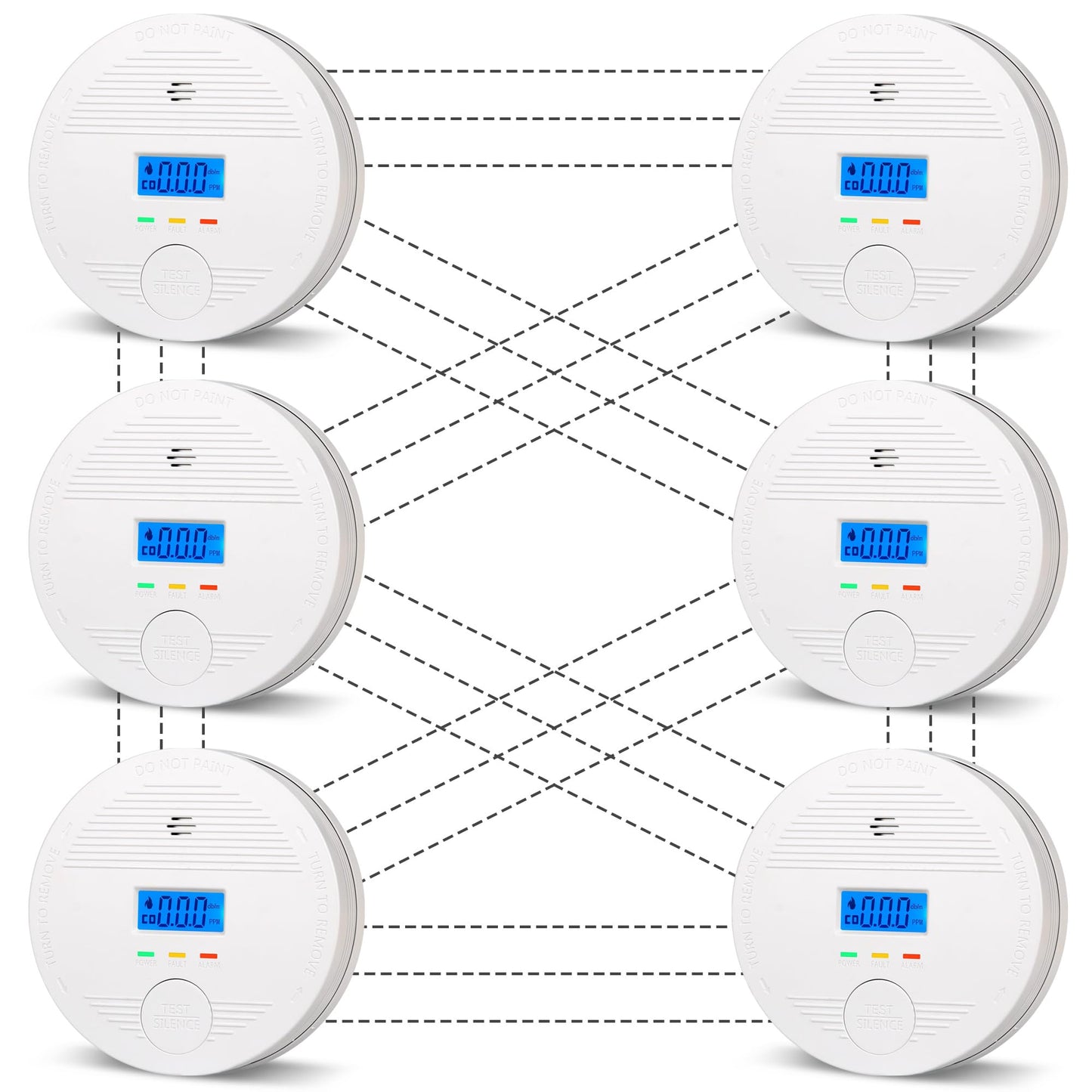 Interconnected Smoke and Carbon Monoxide Detector, 10-Year Battery Wireless Interlinked Smoke & CO Alarm with Dual Sensors, Home Fire & CO Safety Protection (6Pack)