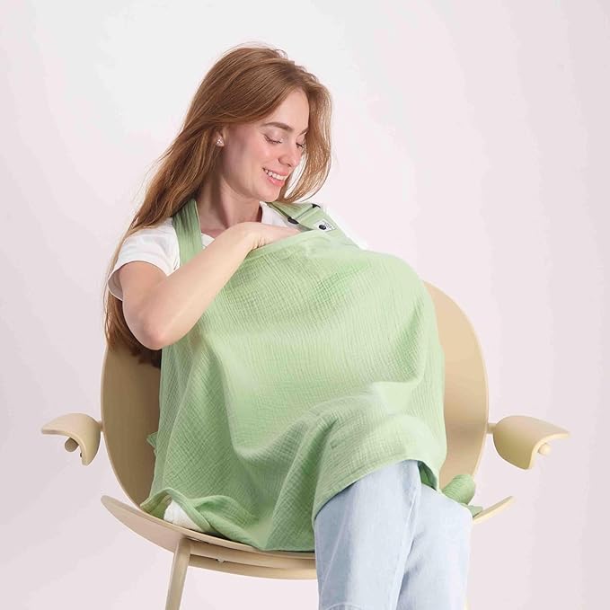 San Francisco Baby Nursing Cover – Breathable Breastfeeding Cover for Nursing, 360° Nursing Cover Up for Breastfeeding, Privacy Nursing Covers, Nursing Blanket for Breastfeeding – Mist Green