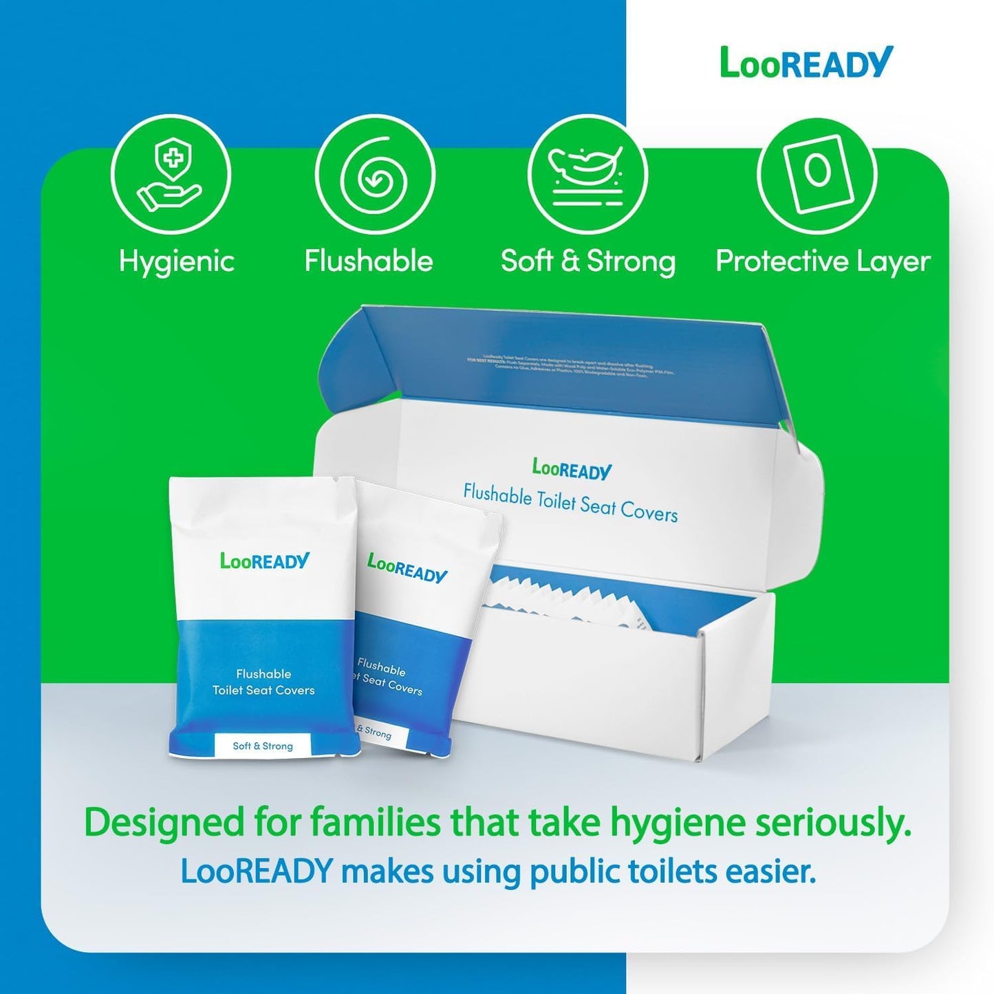 Toilet Seat Covers Disposable Flushable - Extra Thick & Large (18x22") - Individually Wrapped Toilet Seat Cover for Travel & Public Bathroom - Premium Quality, Convenient, and Hygienic (30 Pack)