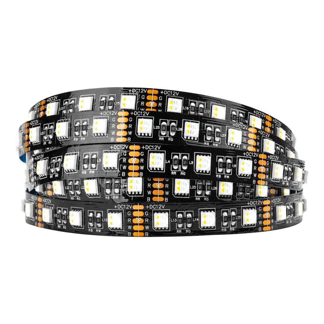 Btf-Lighting 5050 Rgbw Led Tape Lights 5M 60Leds/M Black Pcb Ip30 Non-Waterproof For Home Decoration