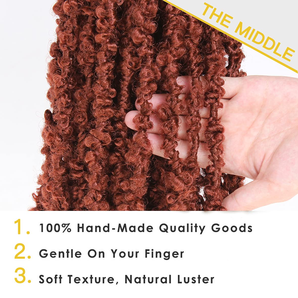 ZRQ Butterfly Locs Crochet Hair 18 Inch 6 Packs Cooper Red Distressed Faux Locs Pre-looped Synthetic Crochet Braids Extended Sof