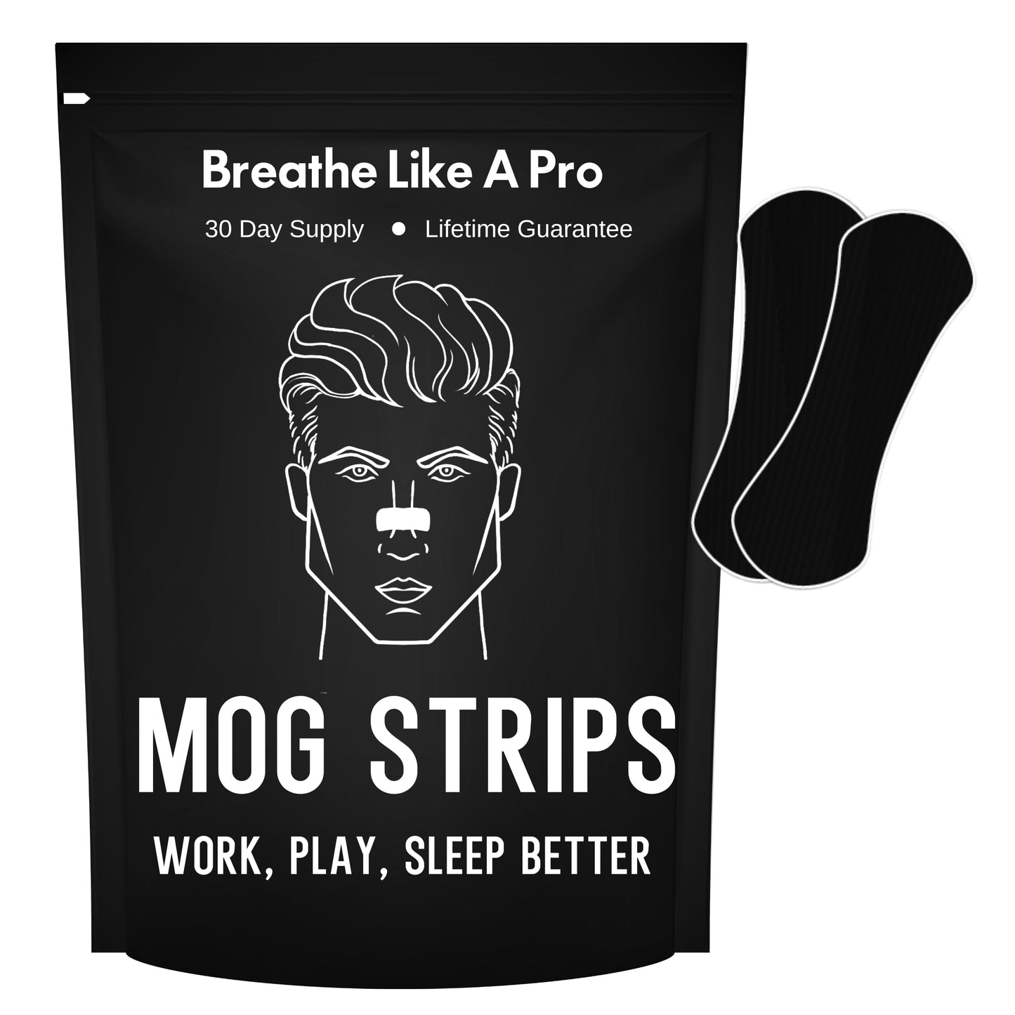 Mog Nasal Strips (30 Pack - Extra-Strong) No More Sleep Headaches - Helps with Snoring, Nasal Congestion & Exercise - Non-Invasive Anti Snoring Strips - Better Sleep - Nasal Strips - Nose Tape