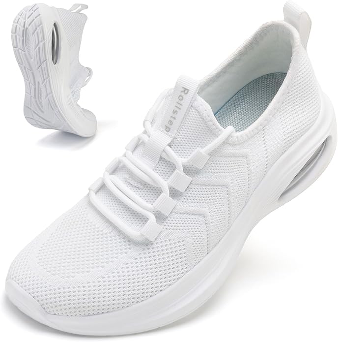 Rollstep Wide Toe Box Shoes Women Extra Wide Width Sneakers Air Cushion Road Running Shoes Ultra Light Tennis Gym Workout ...