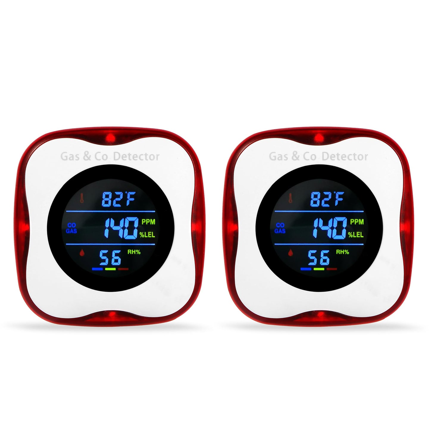 2 Packs Plug in Gas & Carbon Monoxide Detectors, 4-in-1 Natural Gas Leak Detector,Carbon Monoxide Alarm,4 Sensor °F&Humidity,CO & Propane Detector for Home,RV