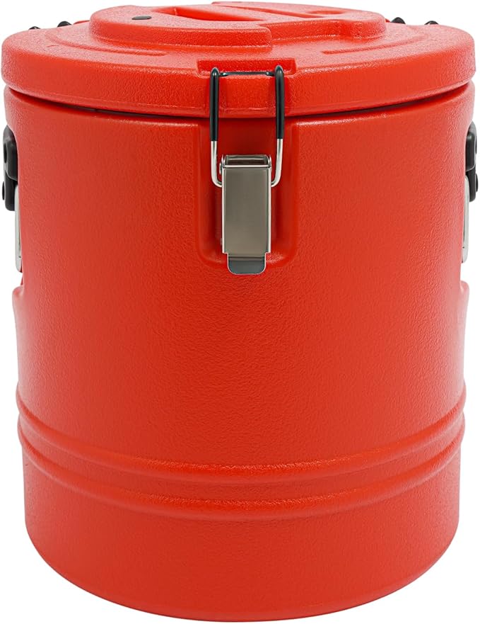 Eapmic 15.85Qt Insulated Food Container, Stainless Steel Container, 15L Commercial Soup Carrier 6 Hours Heat Preservation for Hot and Cold Food Storage Restaurant Canteen Home Lunch Use (Red, 15L)