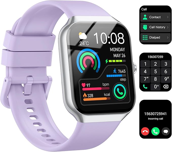 Smart Watch (Answer/Make Calls), 1.96" HD Screen SmartWatch for Men Women 113+ Sport Modes, Fitness Activity Tracker Heart...