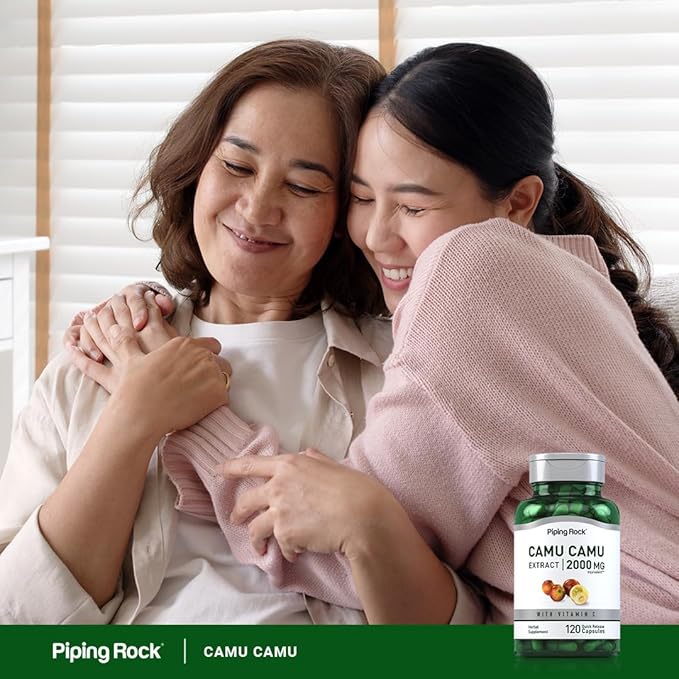 Piping Rock Camu Camu Capsules 2000mg | 120 Pills | Fruit Extract | with Vitamin C | Non-GMO, Gluten Free Supplement