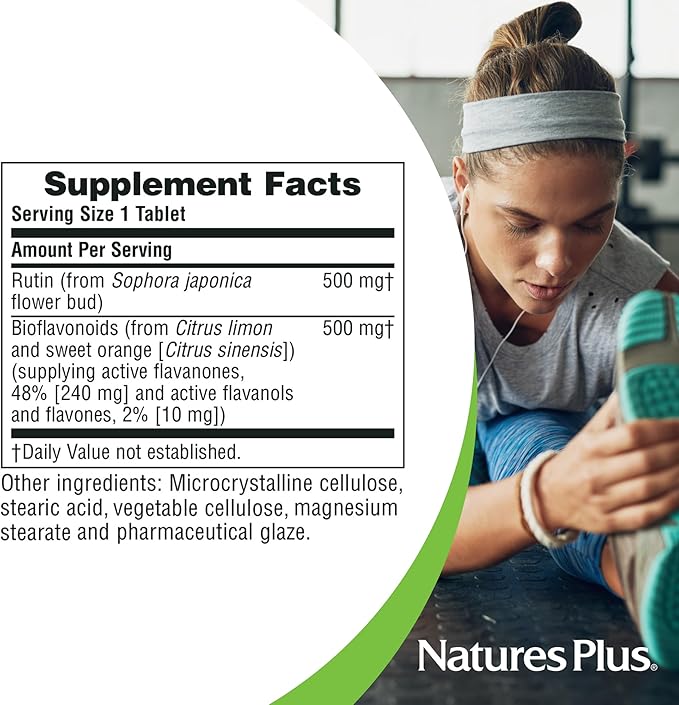 NaturesPlus Biorutin 1000 mg - 60 Tablets - Bioflavonoid & Rutin Complex - Vegetarian, Gluten Free - 60 Servings