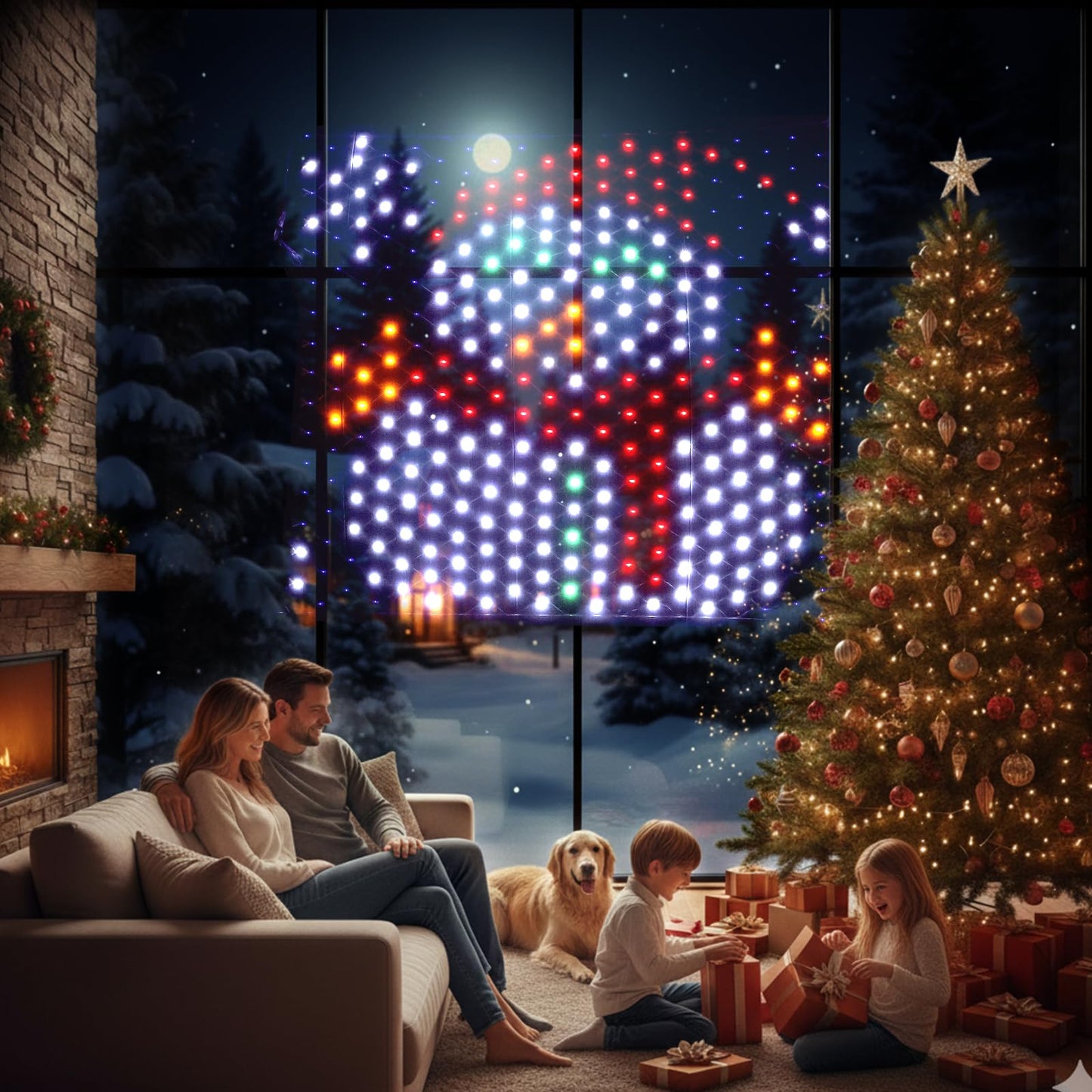 Leisure World Led Snowman Window Silhouette Lights Usb Operated Led Net Outdoor Mesh Lights With Timer  8 Modes For Indoor Outdoor Holiday Xmas Party Decor