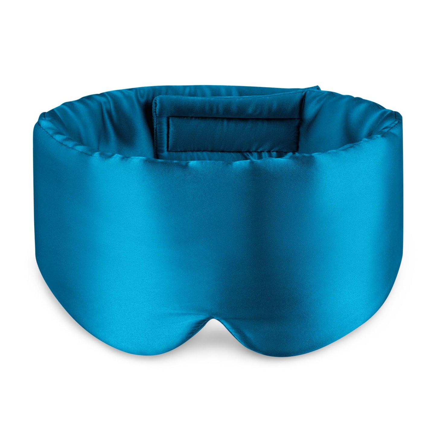 Zenssia 100% Mulberry Silk Sleep Mask Eye Mask for Man and Woman with Adjustable Headband, Full Size Large Sleep Mask & Blindfold for Total Blackout for All Night Sleep, Travel & Nap- Peacock Blue
