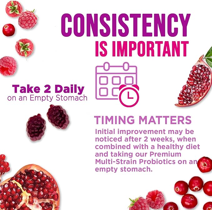 Probiotics for Women Gummy - 6 Diverse Strains w/ Cranberry, PH Balance, Digestive & Feminine Health Support, 3 Billion CFU Womens Probiotic for Urinary & Immune Support, Non-GMO - 60 Gummies