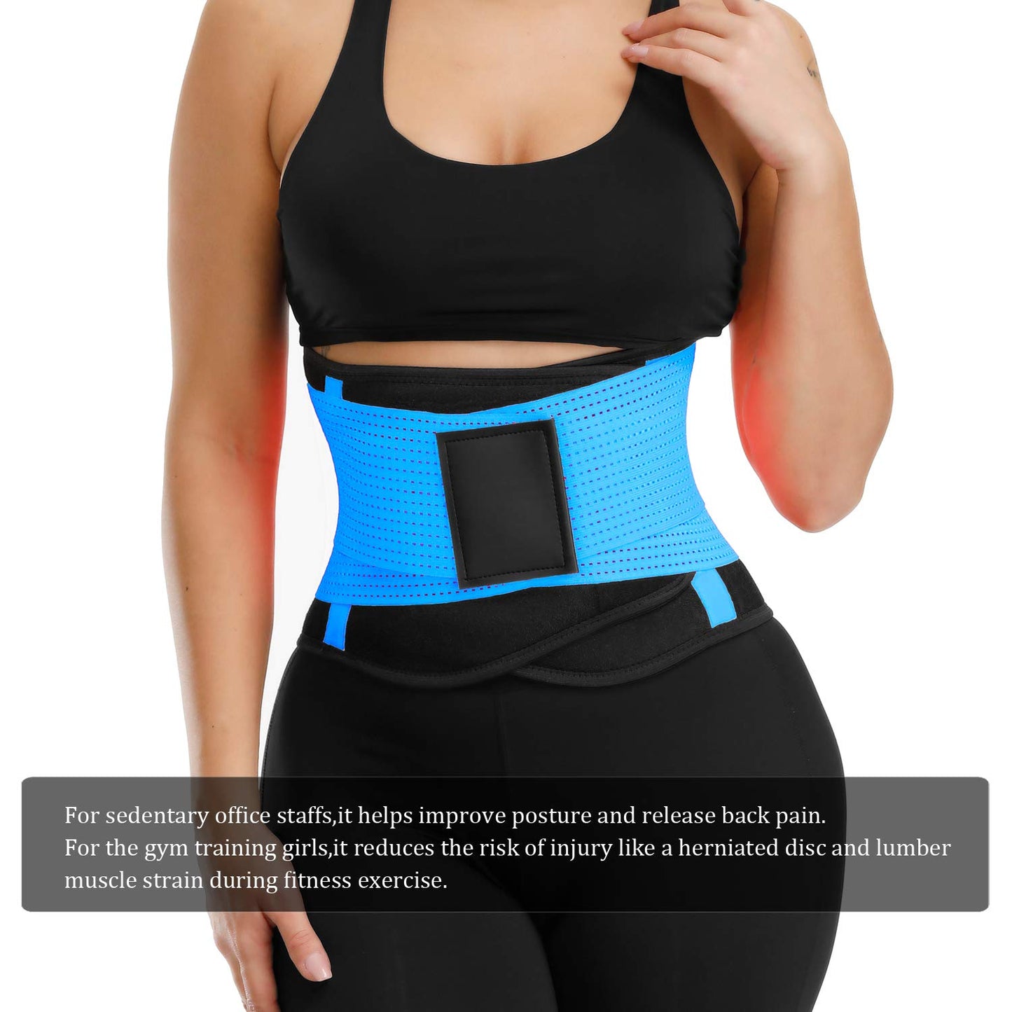 VENUZOR Waist Trainer Belt for Women - Waist Cincher Trimmer - Slimming Body Shaper Belt - Sport Girdle Belt (UP Graded)(Blue,XL)