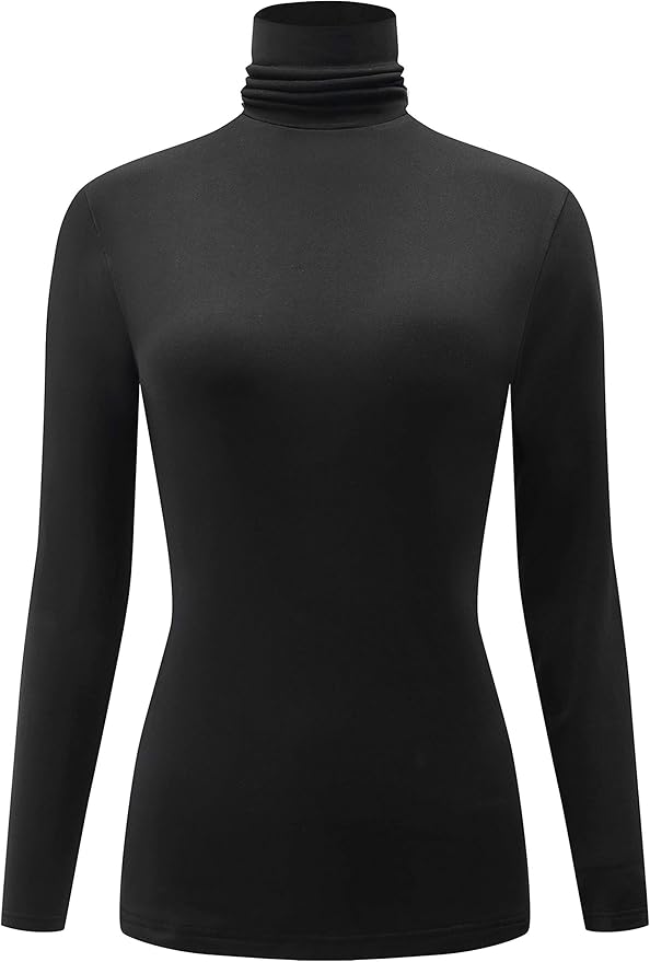 Kindcall Casual Turtleneck Tops Lightweight Long Sleeve Soft Thermal Shirts for Women