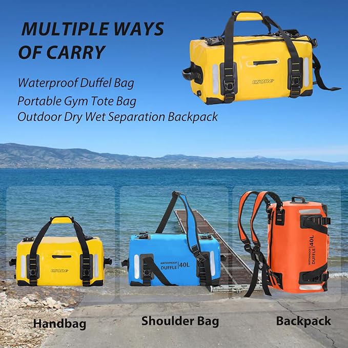 ESONE Dry Bags Waterproof Backpack for Men/Women Dry Bags for Kayaking Waterproof Backpack for Travel Dry Bag Backpack Waterproof Duffel Bag Applicable Boating Camping Paddle Board Surfing