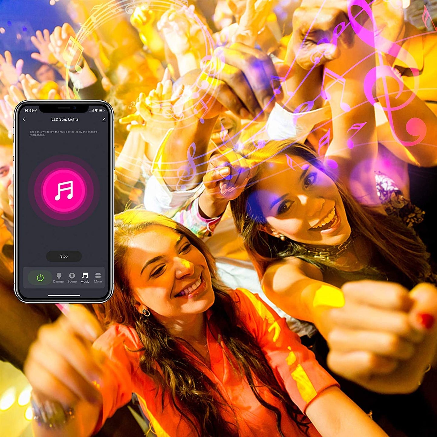 DAYBETTER Smart WiFi LED Strip Lights, 150ft Multicolor, App Controlled, Works with Alexa & Google Assistant, Remote Included