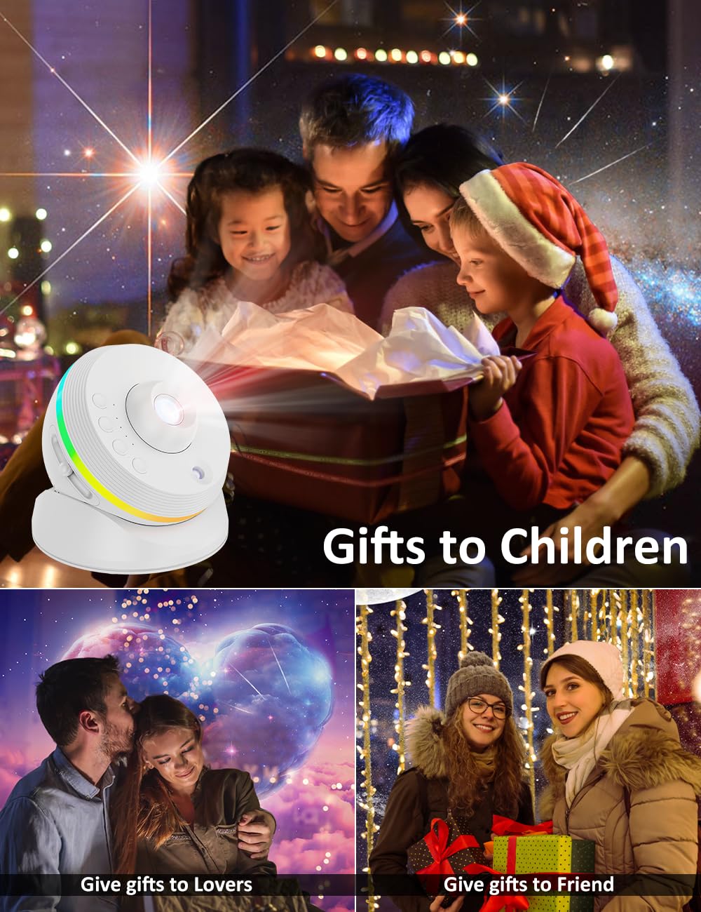 VanSmaGo Meteor Galaxy Projector 13-in-1 Starry Sky Night Light, White, ABS Material, for Kids Bedroom and Living Room Decor