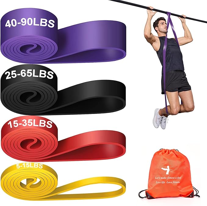 YONKFUL Pull Up Assistance Bands Set 5 LBS - 230 LBS, Long Resistance Bands for Pull Ups Working Out, Gym Workout Bands fo...