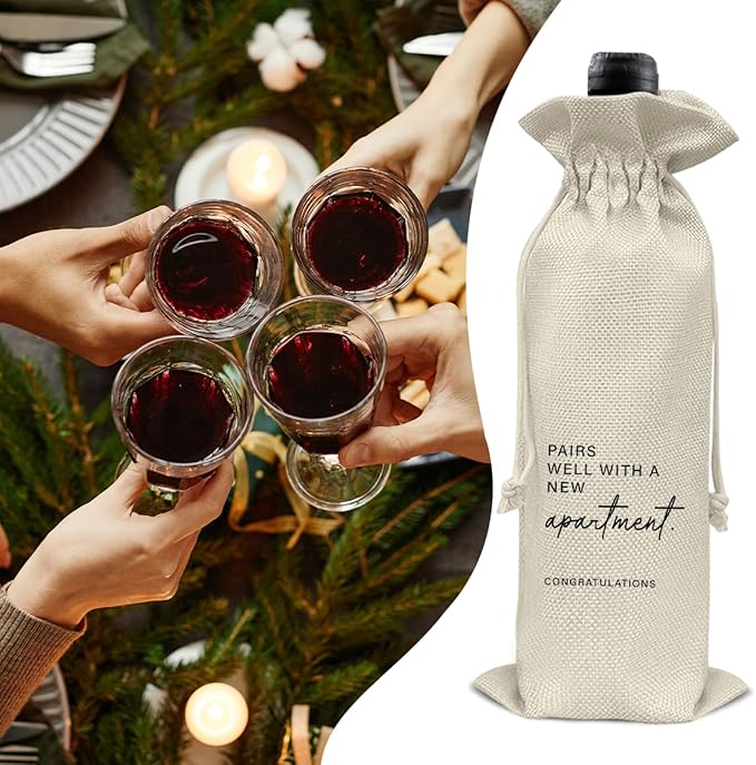 Housewarming Wine Bag, New Apartment Wine Gift Bag, House Warming Gifts for New Homeowner, Realtor Gift to Clients
