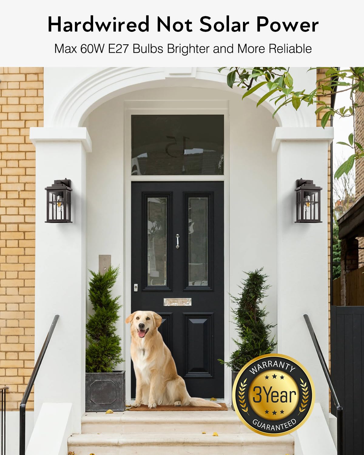 Opaxis Bronze Exterior Lighting Fixtures  Dusk To Dawn Outdoor Lights For House  Outdoor Wall Lights For Garden  Entryway  Doorway  Anti-Rust  Waterproof  E26 Socket