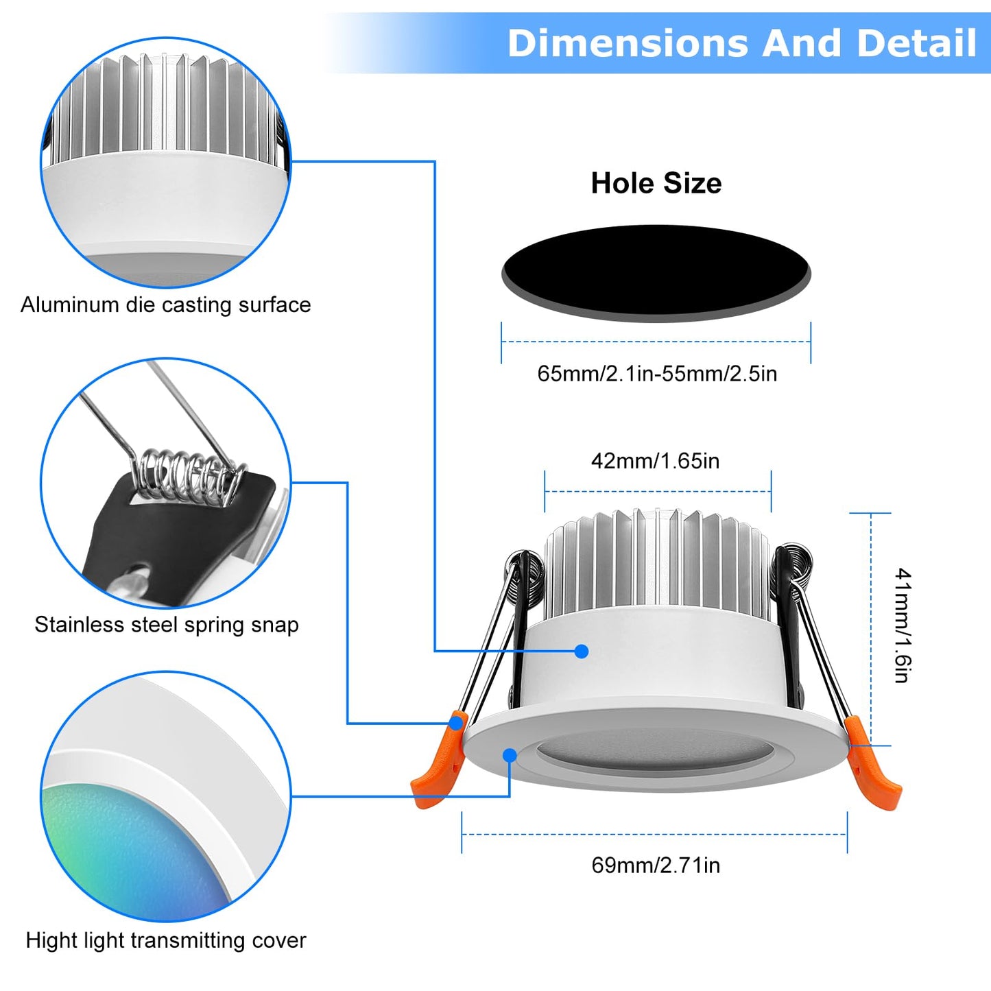 Lightingwill 2 Inch Led Recessed Lighting  Smart Wifi Led Downlight  5W Ceiling Light Compatible With Alexa/Google Assistant  Dimmable Rgb & 2700K-6500K  120V With Driver (10 Pack)