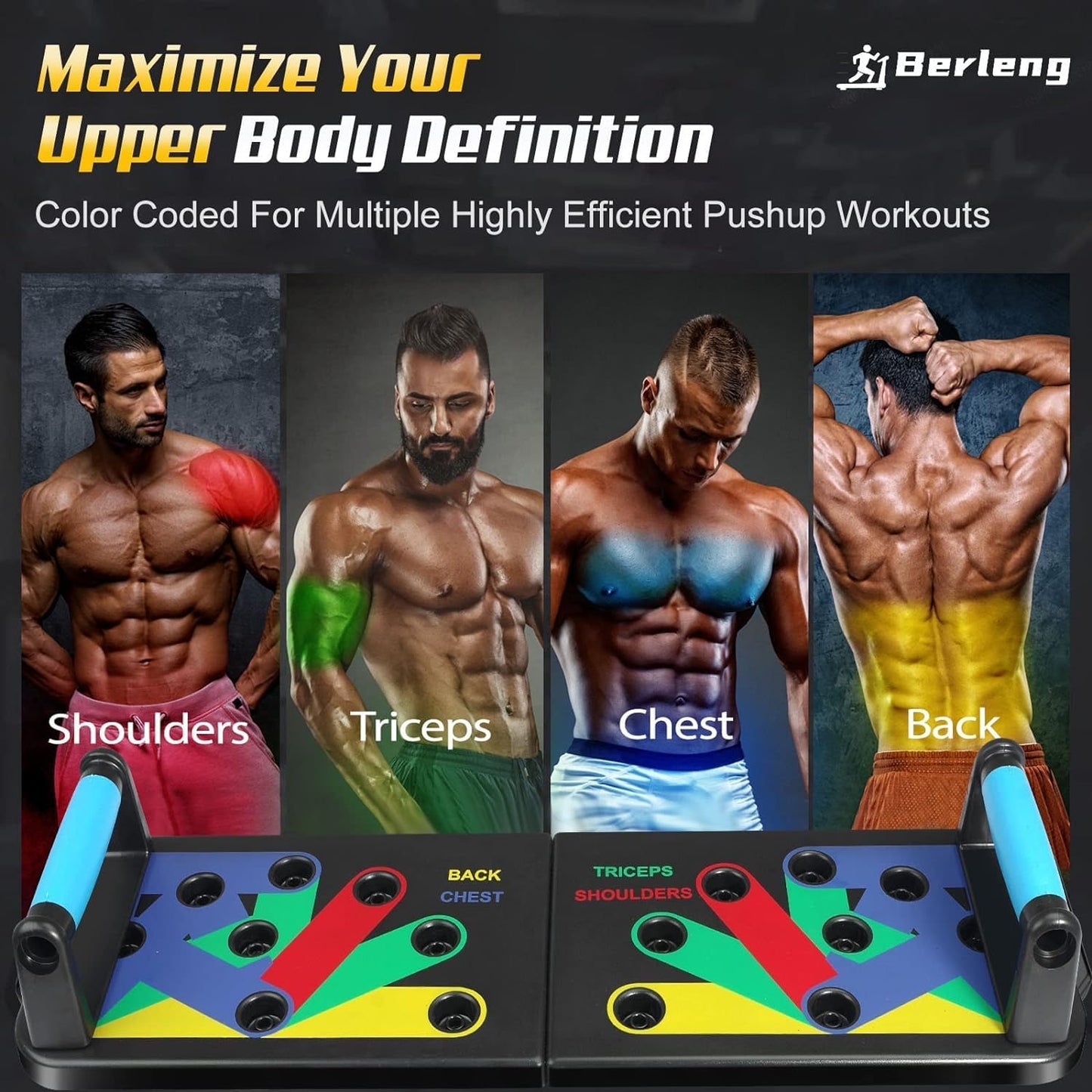 Floor Push Up Handles, Portable Strength Training Home Gym, Home Workout Equipment For Men And Women