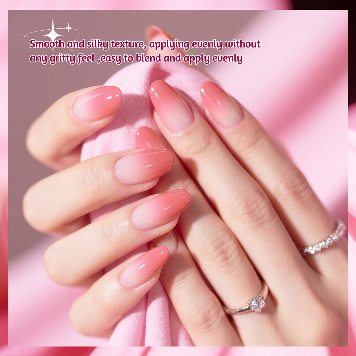 JODSONE Sponge Pat Paint Nail Gel 9 Colors Ombre Nails Gradient Blush Effect Painting Gel for Nail Art Design Nail Salon