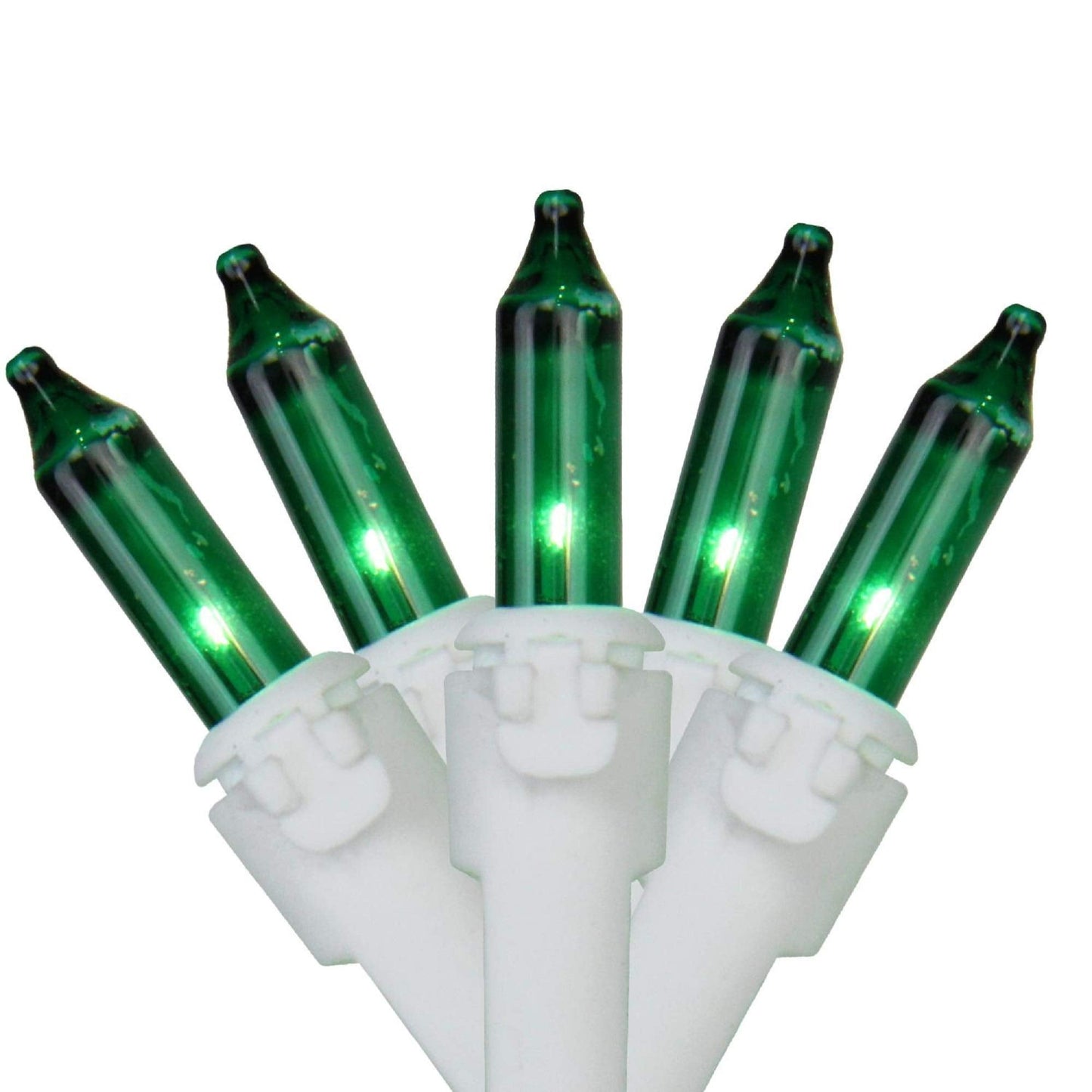 Northlight 35-Count Green Mini Christmas Light Set, 7ft White Wire, Glass, Model NL02297