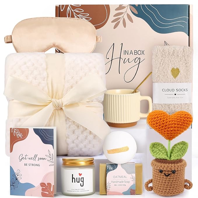Women's Self-Care Get Well Soon Women's Gift Basket Post-Surgery Recovery Care Set Sympathy Gift Basket Thoughtful Care Gi...