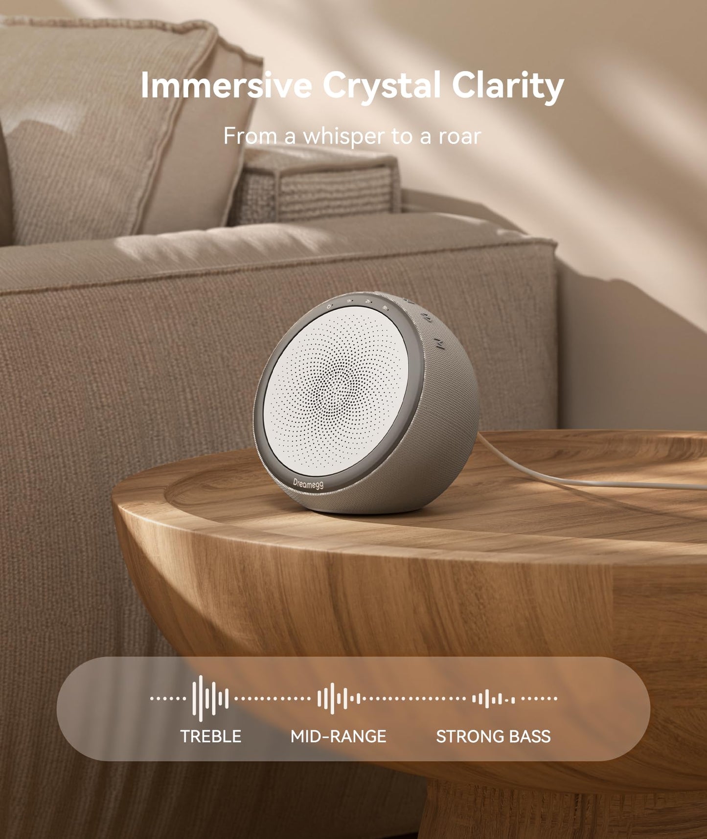 Dreamegg White Noise Machine for Adults - 10W Powerful Sound Machine with 29 Soothing Sounds, Noise Masking for Snoring, Traffic & Office Privacy, Ideal for Home, Travel & Deep Sleep