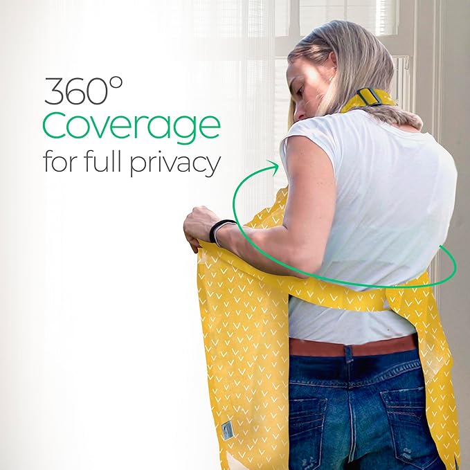 San Francisco Baby Nursing Cover, Breathable 360° Nursing Cover Up, Privacy Breastfeeding Blanket - Luxury Yellow